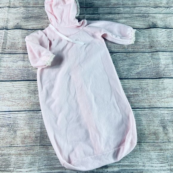 Vintage Baby Bliss Pink Flannel Sack & Bow - Picture 9 of 9